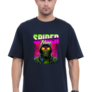 Navy Blue Superhero Graphic T-Shirt inspired by Spiderman, premium oversized cotton tee from PodLyft with a classic and trendy appeal.