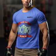 Claim Your Victory Tee in royal blue, size XL, with the empowering 'Rise, Fight, Win' design, perfect for making a bold statement.