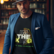Black I'm the King Graphic Tee in size M, showcasing a majestic lion design with striking text, symbolizing leadership and individuality
