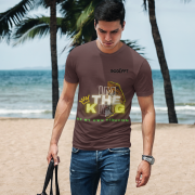 Coffee Brown I'm the King Graphic Tee in size XXL, highlighting a fierce lion design and empowering text for those who embrace their inner king.