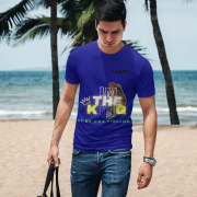 Navy Blue I'm the King Graphic Tee in size XXL, featuring a bold and empowering lion design with vibrant text, symbolizing strength and individuality.