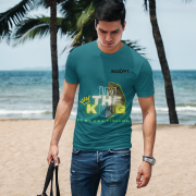 Petrol Blue I'm the King Graphic Tee in size XXL, featuring a bold lion design with vibrant text, perfect for showcasing individuality and self-expression.