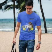 Royal Blue I'm the King Graphic Tee in size XXL, featuring a bold lion design with vibrant typography, perfect for showcasing confidence and individuality.