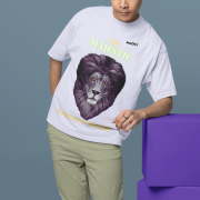 Majestic Lion Head T-Shirt in Lavender, size S from PodLyft.