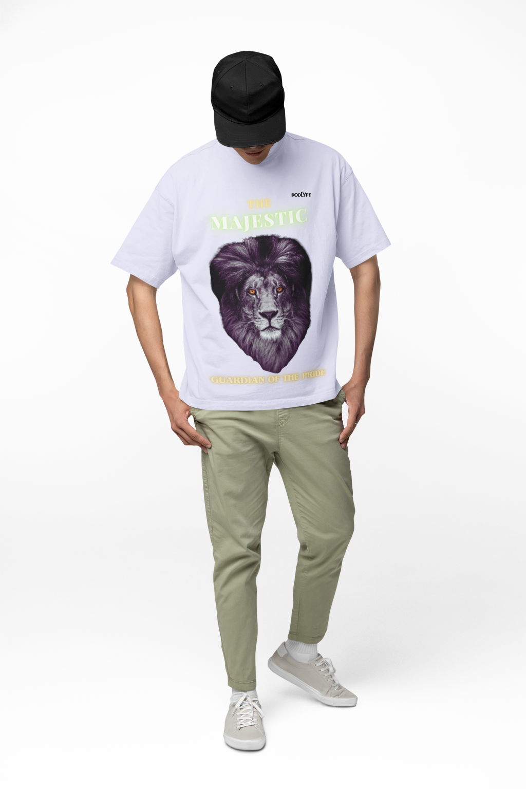 Majestic Lion Head T-Shirt in Lavender, size XS from PodLyft.