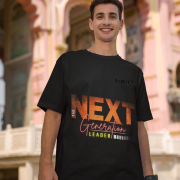 Black 'Bold Next Generation Leader' tee in small size, designed to make a strong leadership statement. Trendy and comfortable casual wear from PodLyft.