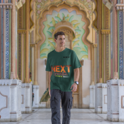 Double extra large bottle green 'Bold Next Generation Leader' tee with a bold leadership statement. A trendy, inspiring, and comfortable choice from PodLyft.