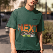 Medium-sized bottle green 'Bold Next Generation Leader' tee with a powerful leadership statement. A stylish and confident wear choice from PodLyft.