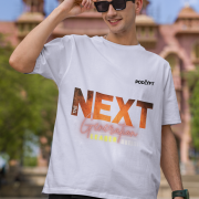 Lavender 'Bold Next Generation Leader' tee in extra small size, featuring a striking leadership statement. Stylish, empowering, and comfortable wear from PodLyft.