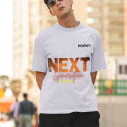 Lavender 'Bold Next Generation Leader' tee in large size, featuring a strong and empowering leadership message. A bold and comfortable statement piece from PodLyft.