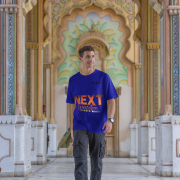 Double extra large navy blue 'Bold Next Generation Leader' tee with a bold leadership statement. A trendy, inspiring, and comfortable choice from PodLyft.