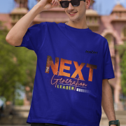 Navy blue 'Bold Next Generation Leader' tee in extra small size, featuring a striking leadership statement. Stylish, empowering, and comfortable wear from PodLyft.