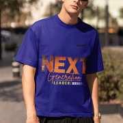Medium-sized navy blue 'Bold Next Generation Leader' tee with a powerful leadership statement. A stylish and confident wear choice from PodLyft.
