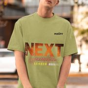 Extra-large olive green 'Bold Next Generation Leader' tee with a dynamic leadership statement. Stylish, impactful, and comfortable wear from PodLyft.
