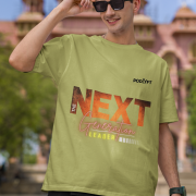 Olive green 'Bold Next Generation Leader' tee in extra small size, featuring a striking leadership statement. Stylish, empowering, and comfortable wear from PodLyft.