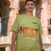 Olive green 'Bold Next Generation Leader' tee in small size, designed to make a strong leadership statement. Trendy and comfortable casual wear from PodLyft.