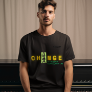 Medium 'Change is Constant' Tee in Black – Stand out with this bold statement design featuring motivational typography. Made from high-quality 240 GSM cotton fabric, pre-shrunk and bio-washed for a soft feel.