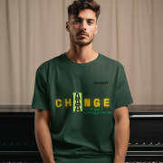 Medium 'Change is Constant' Tee in Bottle Green – Designed for those who embrace change, this tee features bold typography printed via DTG on 240 GSM pre-shrunk, bio-washed cotton fabric for a lasting, soft finish.