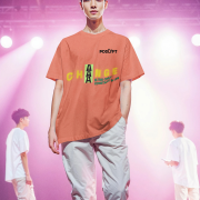 Coral 'Change is Constant' Tee in Extra Small – A bold statement design with striking yellow and green typography. Crafted from 240 GSM super-combed cotton, bio-washed for durability, and printed using DTG for high-quality detail.