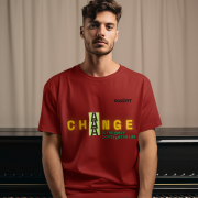 Medium 'Change is Constant' Tee in Maroon – Embrace growth with this motivational tee, featuring a yellow-green design on deep maroon fabric. Made from high-quality 240 GSM cotton with a pre-shrunk, bio-washed finish.