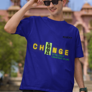Large Navy Blue 'Change is Constant' Tee – This oversized unisex tee makes a powerful statement with its striking typography. DTG printed on premium 240 GSM cotton, ensuring breathability and durability.