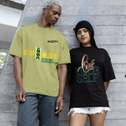 "Extra Large 'Change is Constant' Tee in Olive Green – A stylish oversized tee featuring bold motivational typography in a contrasting yellow-green design. Made from breathable, 240 GSM pre-shrunk cotton for all-day comfort.