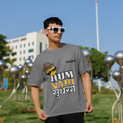Grey 'Hum Nahi Sudhrenge tee in small size, designed for a cool and quirky vibe. Trendy and comfortable everyday wear from PodLyft.