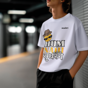 Medium-sized lavender 'Hum Nahi Sudhrenge' tee with a cool and quirky vibe. A stylish and comfortable statement piece from PodLyft.