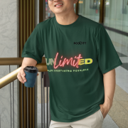 Bottle green Unlimited Tee in small size with an electrifying statement design, printed using DTG on a high-quality oversized cotton T-shirt for a trendy and lasting style.