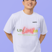 Unlimited Tee in lavender, extra small size, featuring a bold and dynamic neon-inspired statement design, printed on a premium oversized T-shirt for a trendy streetwear look.