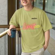 Olive green Unlimited Tee in small size with an electrifying neon statement design, printed using DTG on a high-quality oversized cotton T-shirt for a durable and eye-catching style.