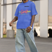 Royal blue Unlimited Tee in double extra large size, crafted for bold personalities, featuring a high-impact design printed on an oversized cotton T-shirt for unmatched style and comfort.