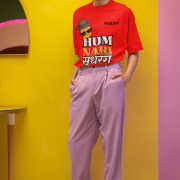 Double extra small red 'Hum Nahi Sudhrenge' tee with a cool and quirky vibe. Trendy, fun, and comfortable everyday wear from PodLyft.
