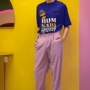 Double extra large navy blue 'Hum Nahi Sudhrenge' tee with a cool and quirky vibe. Trendy, fun, and comfortable everyday wear from PodLyft.