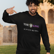 Bold King Reigns Hoodie – Men's Black Hoodie with Crowned Skull Design & Motivational Quote | Premium Cotton, Streetwear Fashion | PodLyft