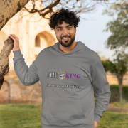 Bold King Reigns Hoodie – Men's Grey Hoodie with Crowned Skull Graphic & Powerful Message | Stylish & Comfortable Streetwear | PodLyft