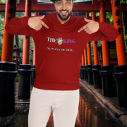 Bold King Reigns Hoodie – Maroon Hoodie for Men Featuring Crowned Skull Artwork & Leadership Theme | Premium Quality, Stylish Fit | PodLyft