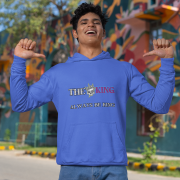 Bold King Reigns Hoodie – Royal Blue Men's Hoodie Featuring Skull Crown Design & Leadership Theme | Cozy, Durable, Stylish | PodLyft