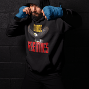 Chase Greatness Hoodie in bold black, featuring a powerful eagle design and striking typography. A statement piece for strength and ambition. | PodLyft