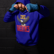 Chase Greatness Hoodie in classic navy blue, with a bold eagle graphic and powerful message. A perfect blend of motivation and fashion. | PodLyft