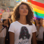 A crisp white crop top featuring a vibrant "I'm Awesome" design, offering a clean and stylish way to showcase confidence.