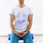 Mahadev Cosmic Energy T-Shirt – Lavender Divine Shiva Tee with Cosmic Energy Artwork and "महादेव" Calligraphy – Perfect for Yoga and Spiritual Wear – Premium Cotton by PodLyft.