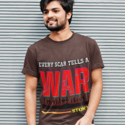 Partition Tribute T-shirt in Coffee Brown – A tribute to history with artistic depth, now at PodLyft.