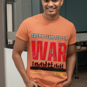 Partition Tribute T-shirt in Coral – A striking artistic tribute to history, now at PodLyft.