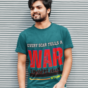 Partition Tribute T-shirt in Petrol Blue – A bold and artistic tribute to history, available at PodLyft.