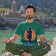 Spiritual Krishna Tee | Bold Jai Shri Krishna Art