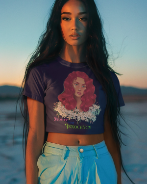Floral Portrait Crop Top – Beauty with Innocence
