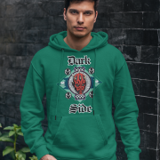 Bottle green hoodie with Darth Maul print — Official Star Wars Edition from PodLyft, made with soft fleece cotton and a detailed Sith Lord design.
