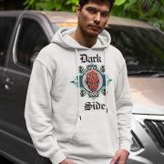 White hoodie featuring Darth Maul — Official Star Wars Edition by PodLyft, crisp design on soft fleece cotton with vivid contrast print.