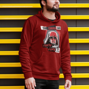 Maroon Men’s Darth Vader Hoodie, PodLyft’s Star Wars limited edition, with a vivid Sith print, 300 GSM for cozy warmth.